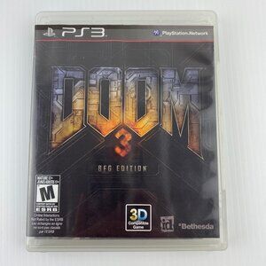 Doom 3 PS3 BFG Edition Video Game 2012 Case Booklet Disc Rated Mature